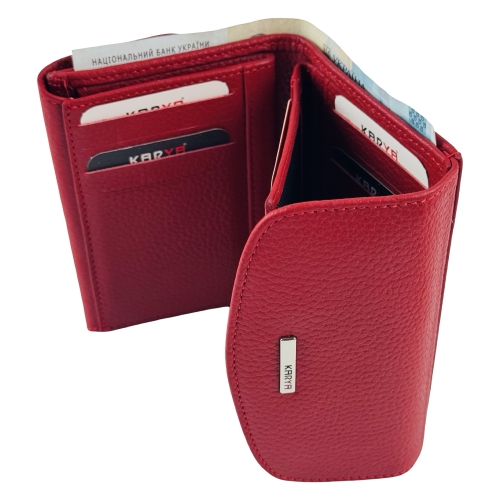 Кошелек женский кожаный Karya 2026-46 красный
