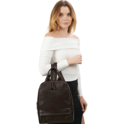 Рюкзак жіночий шкіряний Tony Bellucci 0061-286 темно-коричневий