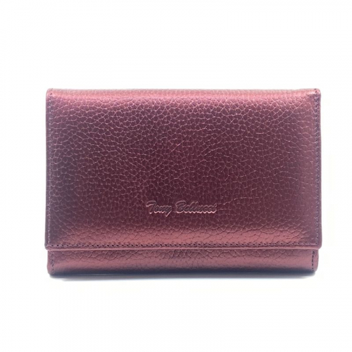 Гаманець жіночий шкіряний сталевий Tony Bellucci 863-1037 бордовий