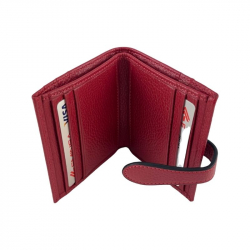 Кошелек картхолдер женский кожаный Eminsa 1611 18-5 красный