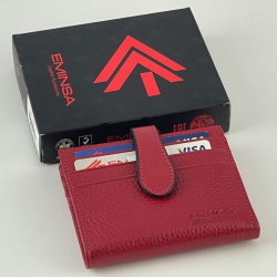 Кошелек картхолдер женский кожаный Eminsa 1611 18-5 красный