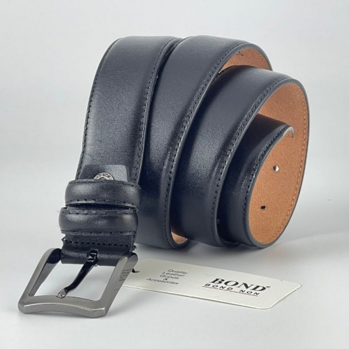 Ремень мужской кожаный Bond Non 11000 120 см черный