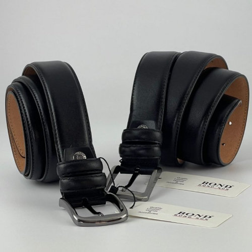 Ремень мужской кожаный Bond Non 11000 120 см черный