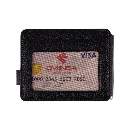 Гаманець-затискач для грошей чоловічий шкіряний Eminsa 1124 18-3/19-3 темно-коричневий