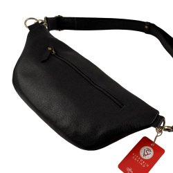 Сумка крос боді чоловіча шкіряна Vittorio Safino VS 055 чорна Корсика