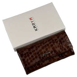 Гаманець жіночий шкіряний лакований Karya 1159-594 коричневий