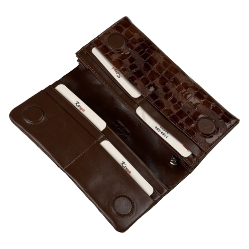 Гаманець жіночий шкіряний лакований Karya 1159-594 коричневий