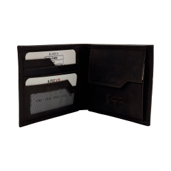 Гаманець чоловічий шкіряний Karya 0458-31 темно-коричневий (шкіра Crazy Horse)