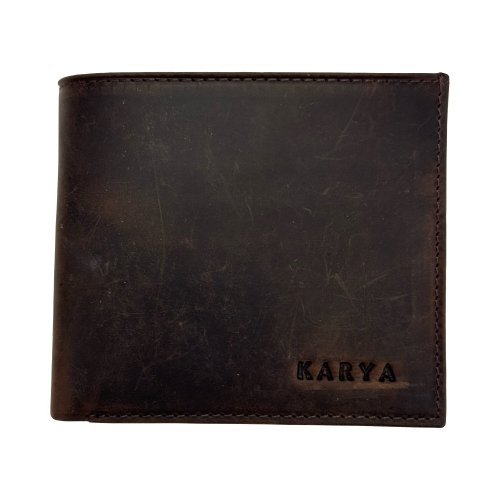 Гаманець чоловічий шкіряний Karya 0458-31 темно-коричневий (шкіра Crazy Horse)