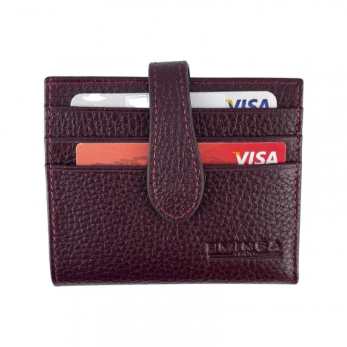Кошелек картхолдер женский кожаный Eminsa 1611 37-6 бордовый
