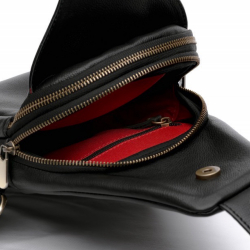 Сумка чоловіча шкіряна через плече Vittorio Safino VS 095 чорна Корсика