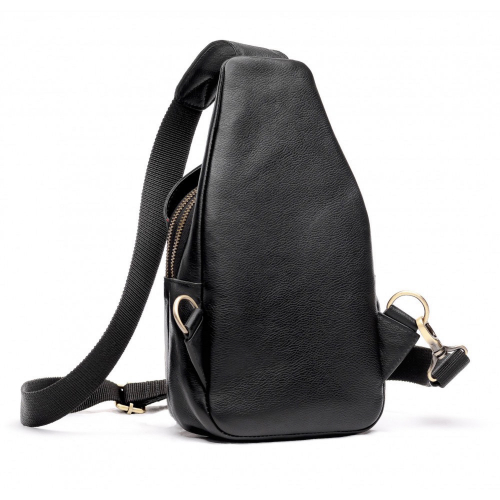 Сумка чоловіча шкіряна через плече Vittorio Safino VS 095 чорна Корсика