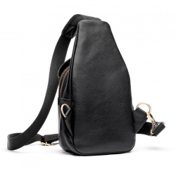 Сумка чоловіча шкіряна через плече Vittorio Safino VS 095 чорна Корсика