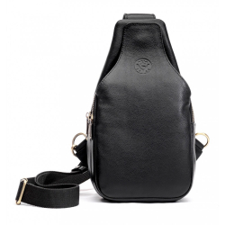 Сумка чоловіча шкіряна через плече Vittorio Safino VS 095 чорна Корсика