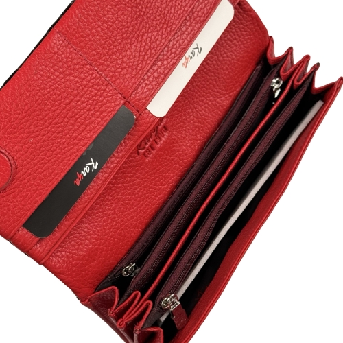 Гаманець жіночий шкіряний лакований Karya 1159-588 чорний (всередині червоний)