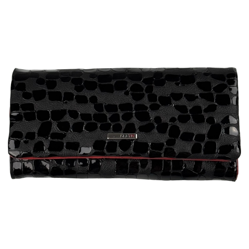 Гаманець жіночий шкіряний лакований Karya 1159-588 чорний (всередині червоний)