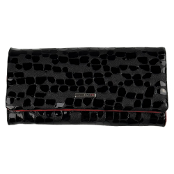 Гаманець жіночий шкіряний лакований Karya 1159-588 чорний (всередині червоний)