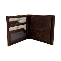 Гаманець чоловічий шкіряний Karya 0458-32 коричневий (шкіра Crazy Horse)