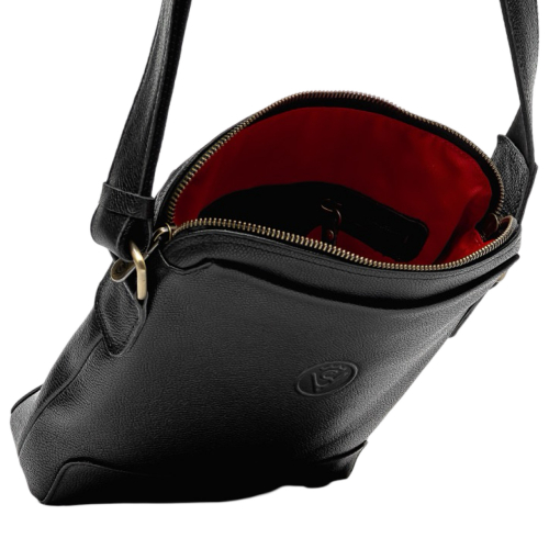 Сумка мужская кожаная - мессенджер Vittorio Safino VS 092 черная Корсика