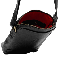 Сумка чоловіча шкіряна - месенджер Vittorio Safino VS 092 чорна Корсика