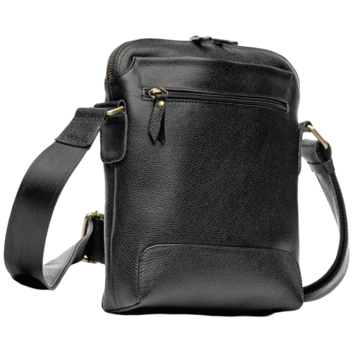 Сумка мужская кожаная - мессенджер Vittorio Safino VS 092 черная Корсика