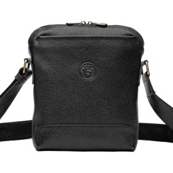 Сумка чоловіча шкіряна - месенджер Vittorio Safino VS 092 чорна Корсика