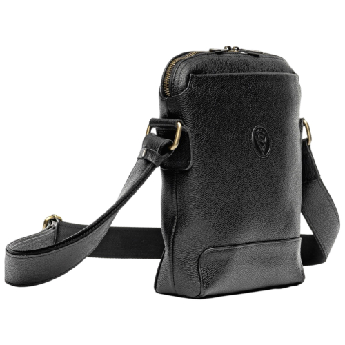 Сумка мужская кожаная - мессенджер Vittorio Safino VS 092 черная Корсика