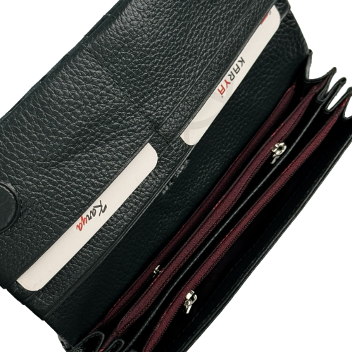 Гаманець жіночий шкіряний лакований Karya 1159-593 смарагдовий