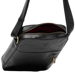 Сумка чоловіча шкіряна - месенджер Vittorio Safino VS 091 чорна Корсика