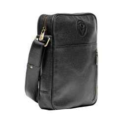 Сумка чоловіча шкіряна - месенджер Vittorio Safino VS 091 чорна Корсика