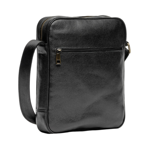 Сумка чоловіча шкіряна - месенджер Vittorio Safino VS 091 чорна Корсика