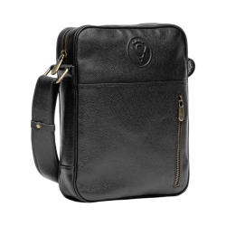 Сумка чоловіча шкіряна - месенджер Vittorio Safino VS 091 чорна Корсика