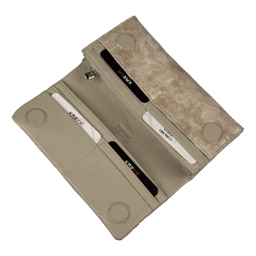 Гаманець жіночий шкіряний лакований Karya 1159-591 екрю