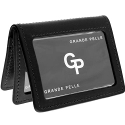 Обкладинка для документів шкіряна Grande Pelle 221110 чорна (айди карта, права)