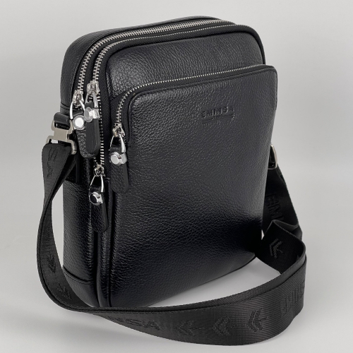 Сумка чоловіча шкіряна Eminsa 6147 37-1 чорна