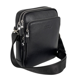 Сумка чоловіча шкіряна Eminsa 6147 37-1 чорна