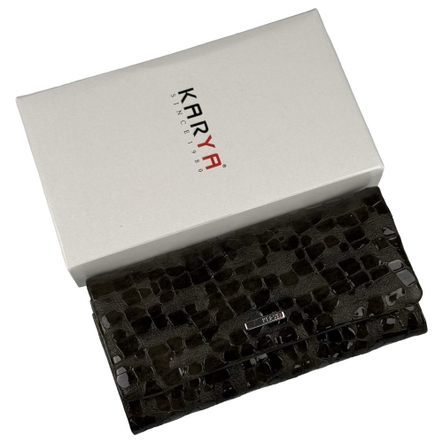 Гаманець жіночий шкіряний лакований Karya 1159-592 хакі