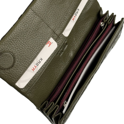 Гаманець жіночий шкіряний лакований Karya 1159-592 хакі