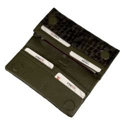 Гаманець жіночий шкіряний лакований Karya 1159-592 хакі