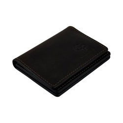 Обложка для документов кожаная Grande Pelle 221120 темно-коричневая (айди карта, права)