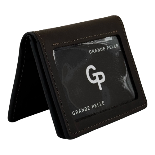 Обложка для документов кожаная Grande Pelle 221120 темно-коричневая (айди карта, права)