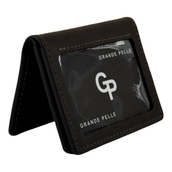 Обложка для документов кожаная Grande Pelle 221120 темно-коричневая (айди карта, права)