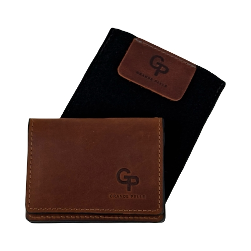 Обложка для документов кожаная Grande Pelle 221123 коричневая (айди карта, права)