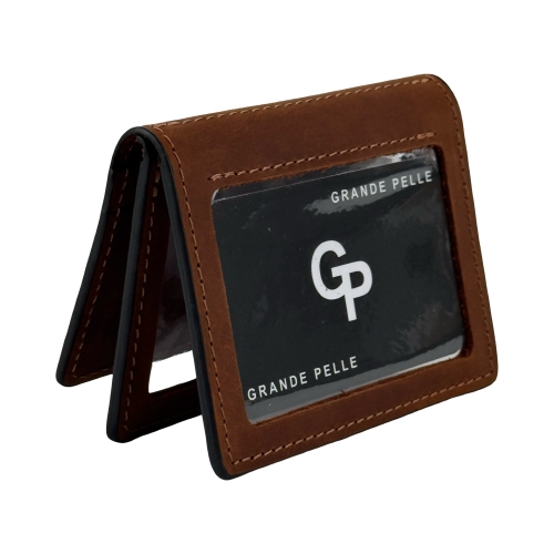 Обложка для документов кожаная Grande Pelle 221123 коричневая (айди карта, права)