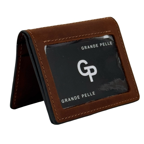 Обложка для документов кожаная Grande Pelle 221123 коричневая (айди карта, права)