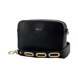 Сумка крос-боді жіноча шкіряна Enzo Nori EN1008-101 чорна