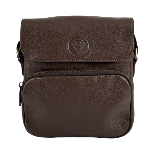 Сумка чоловіча шкіряна - месенджер Vittorio Safino VS 068 коричнева