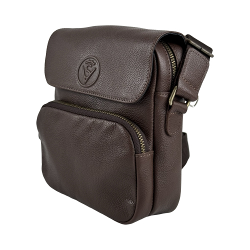 Сумка чоловіча шкіряна - месенджер Vittorio Safino VS 068 коричнева