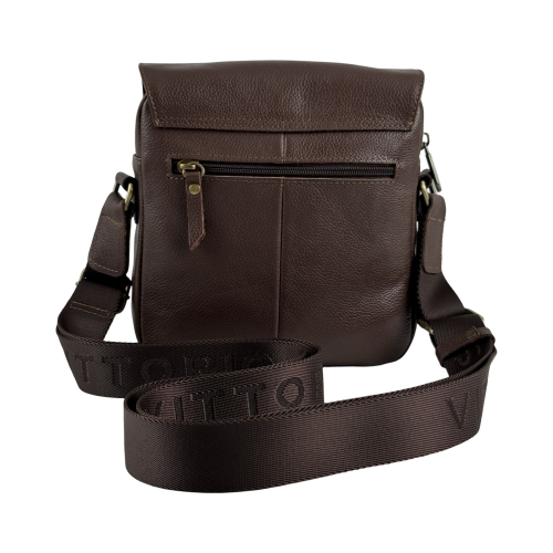 Сумка чоловіча шкіряна - месенджер Vittorio Safino VS 068 коричнева