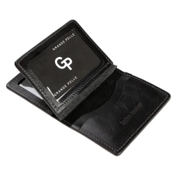 Обложка для документов кожаная Grande Pelle 221610 черная (айди карта, права)